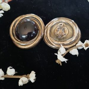 Jewelry - Large vintage black silver tone earrings Jewelry - Large vintage black silver tone earrings